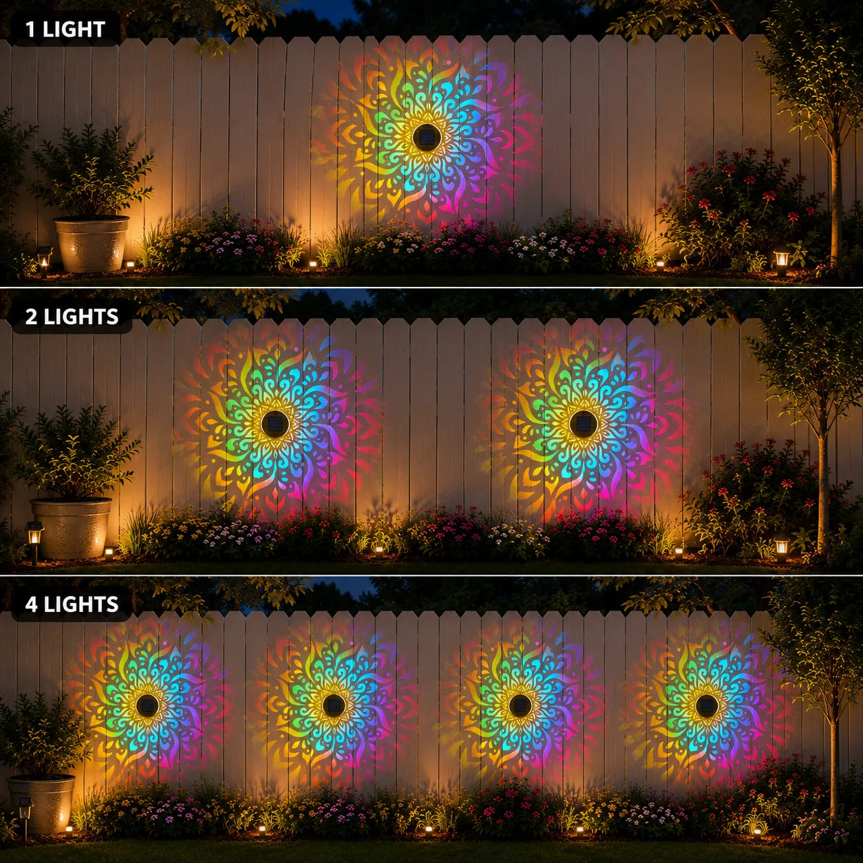 Solar Mandala Projector Light