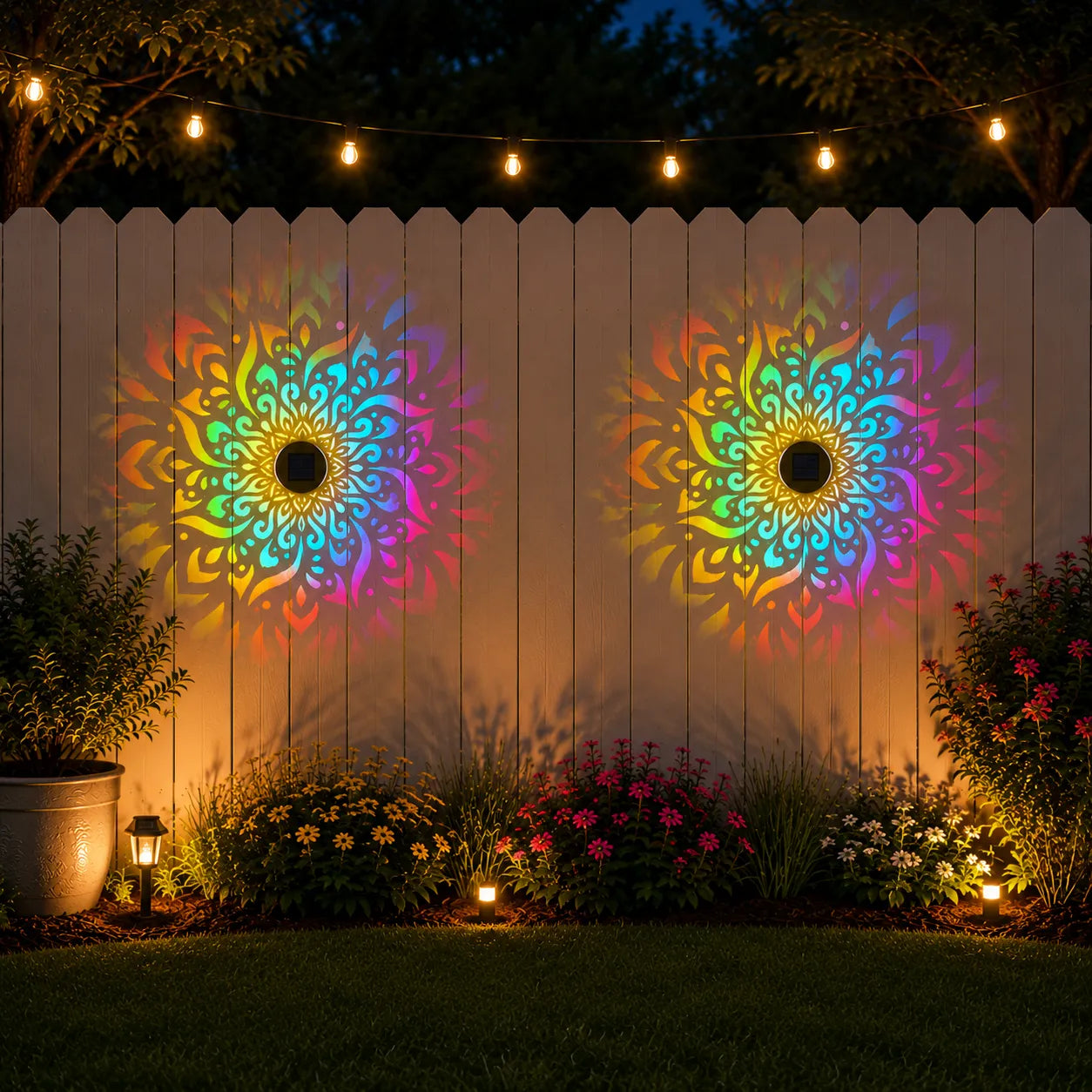 Solar Mandala Projector Light